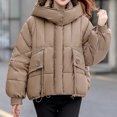 thumbnail image 2 of Fashion Plus Size Jackets for Womens Winter Warm Casual Loose Solid Color Pocket Zippered Reversible Long Coat, 2 of 9