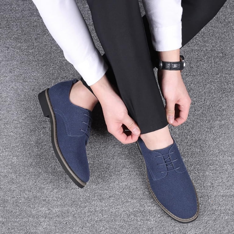 Mens Suede Shoes Dress Shoes Classic Oxfords Business Casual  display picture 3