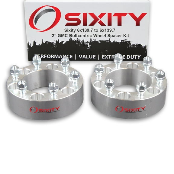 Sixity Auto 2 pc 2" 6x139.7 Wheel Spacers compatible with GMC Canyon M12x1.5mm 1.25in Studs Lugs