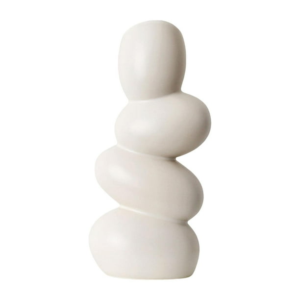 Jarrón de cerámica para flores, elegante arreglo floral, decoración, maceta Blanco