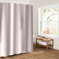 thumbnail image 5 of Pink Striped Bathroom Curtain 84 Inch Shower Curtain with Hooks, Modern Farmhouse Pink White Stripes Waterproof Polyester Bath Curtain Washable Bathtub Curtain 72''x 84'', 5 of 6
