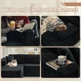 thumbnail image 4 of Aemeios Upholstery Corduroy Sofa Cloud Sectional Couch with L-Shape Chaise Modular Sofa No Assembly Required, Black, 4 of 10