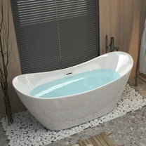 59 "Acrylic freestanding tub Gloss white Oval Bathroom Tubs,Center Drain Placement bathtub, CUPC Certified