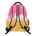 thumbnail image 2 of HELLHERO Ice Cream Pattern Design Breathable Backpack with Lightweight Multiple Compartments Bookbags, Large Capacity 17 Inch School Backpack for Back to School Sports, 2 of 8