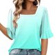 thumbnail image 1 of Blusas de Manga Corta para las Mujeres, Moda Verano Impreso, Blusas de Cuello Redondo, Chaqueta de Manga Corta para las Mujeres, 1 of 8