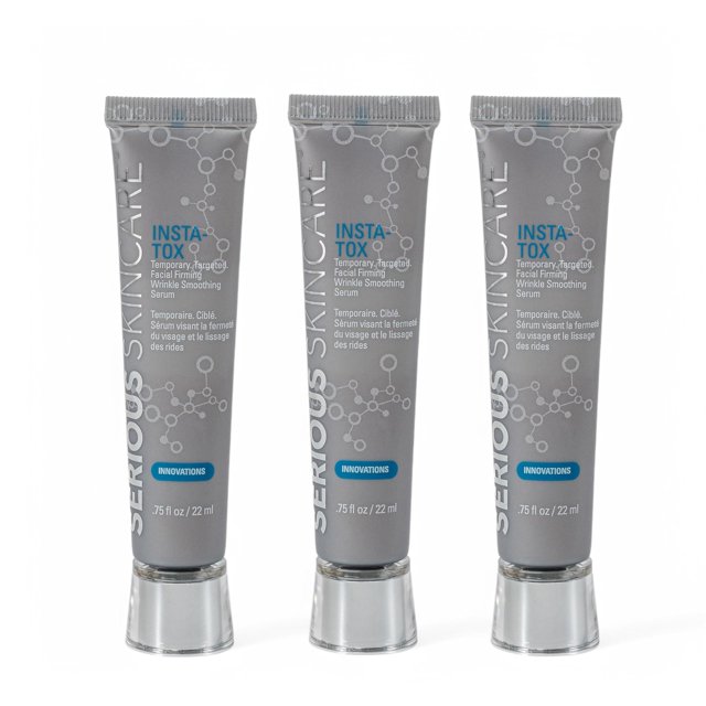 Serious Skincare INSTA-TOX Sérum Lissant Instantané pour les Rides, TRIO - Raffermit Temporairement le Visage - Réduit Instantanément l'Apparence des Ridules, Wr