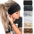 thumbnail image 4 of Hyknon Wide Headbands for Women, Non Slip Soft Elastic Thick Hair Bands, Simple Solid Color Head Wraps, Knotted Sweat Absorption African Turbans Bandana Headscarf for Gym Yoga Running Fitness, (G), 4 of 6