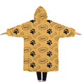 thumbnail image 2 of Oversized Wearable Blanket Hoodie,Paw Prints and Bones Sherpa Blanket Hoodie with Super Pockets,Super Warm Fuzzy Pullover for Women & Men, 2 of 6