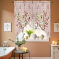 thumbnail image 6 of Easter Rabbit Swag Valance Curtains Vintage Spring Pink Floral Bunny Pink Plaid Rod Pocket Swag Curtains Small Window Treatments for Kitchen Bathroom Bedroom 28" W x 36" L, 2 Panels, 6 of 9