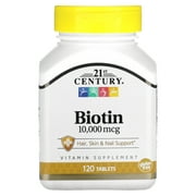 21st Century, Biotin, 10,000 mcg, 120 Tablets