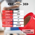 thumbnail image 4 of MMBM Red Cast Hand Stretch Wrap 18" x 1000' 4 Rolls 100 Gauge Opaque Plastic Shrink Wrap for Wrapping and Moving, 4 of 7
