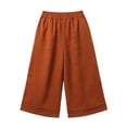 thumbnail image 4 of Aimik Women's Elastic Waist Cropped Cotton Pants Loose Casual Culottes Breathable Comfortable Summer Bottoms, 4 of 6