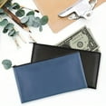 thumbnail image 2 of Faux Leather Pencil Pouch Zippered Money Cash Pen Case Secure Bank Bag for Coins Bills Checks Invoices Cosmetics Tools, 2 of 8