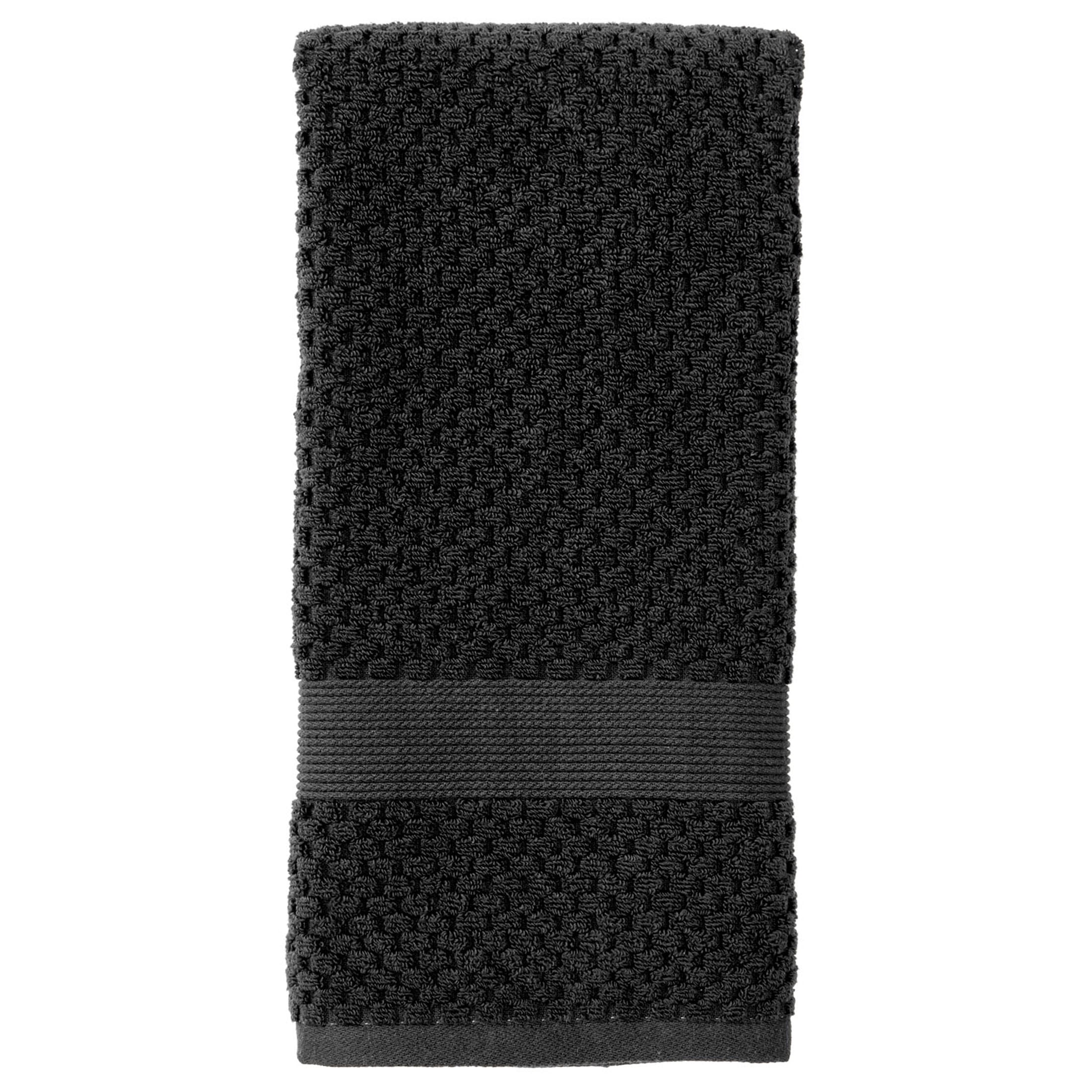 Better Homes & Gardens Signature Soft Cotton Popcorn Textured 6 Piece Bath Towel Set,Rich Black