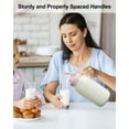 thumbnail image 7 of Breast Milk Pitcher 32oz Mason Jar with Wide Mouth and Handle-Pink Glass Pitcher with Flip Cap Lid and Pour Spout Airtight Seal for Cold Beverages, 7 of 7