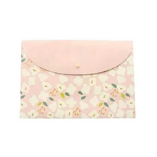 Less Than 5 Office&Craft&Stationery Plastic Document Folder Envelope A4 Files Paper Organizers Bag Floral Design Green