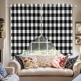 thumbnail image 2 of Farmhouse Rural Swag Valances for Windows 2 Pack Style White and Black Plaid Swag Kitchen Curtains 45 Inches Long Rod Pocket Short Window Treatment for Kitchen Bathroom 36"x45", 2 of 8