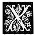 thumbnail image 2 of Ambesonne Monogram Shower Curtain, Bandana Style X Letter Art, 69"Wx70"L, Seal Brown and White, 2 of 4