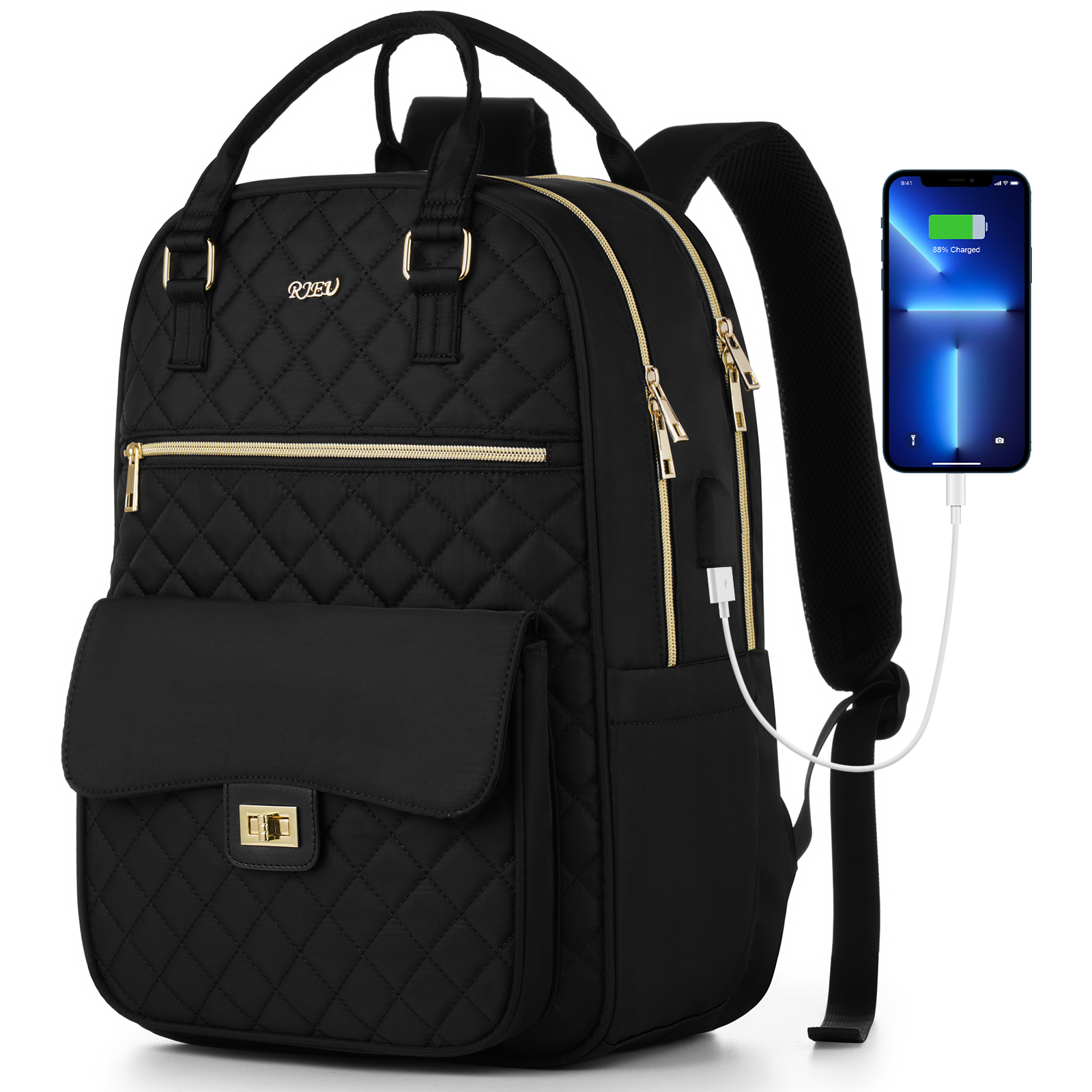 Backpack for Women fits 15.6inch Laptop，Travel Laptop Backpack，Black