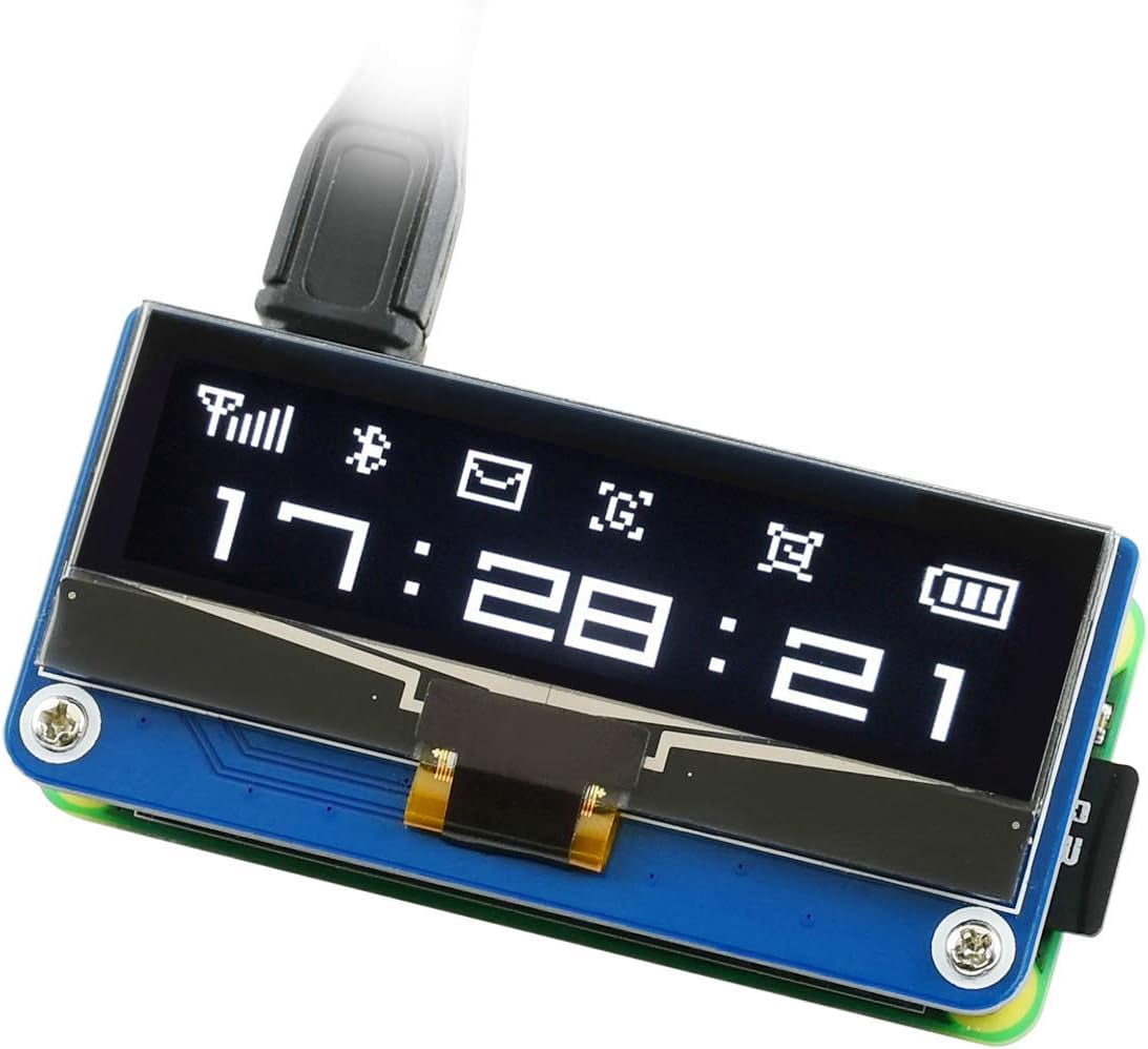 2.23 inch OLED Display HAT Compatible with /Jetson Nano/Arduino/STM32, 128×32 Pixels SPI I2C OLED with SSD1305 Driver