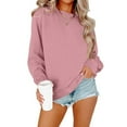thumbnail image 2 of Duoif Womens Sweatshirt, Oversized Crew Neck Sweatshirt - Women's Fall Pullover Sweatshirt for Women Light Pink XXXL, 2 of 6