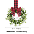 thumbnail image 5 of Small Wreath, 2 Pcs 9‑Inch Farmhouse Christmas Mini Wreath, Pre‑Made Artificial Holiday Wreath with Hand‑Tied Red Black Buffalo Plaid Ribbon Bow for Cabinet & Porch Decor, 5 of 5