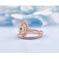 thumbnail image 3 of Sparkle Jewels 2Ct Pear Cut Peach CZ Engagement Bridal Ring 14K Rose Gold Plated, 3 of 5