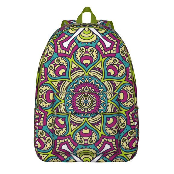 Boho Mandala Floral Print Backpack for Women & Men, Large Capacity Laptop Bookbag for College, Durable Daypack for School, Work Commute and Travel, Perfect Gift