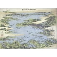 thumbnail image 2 of Hokusai 14x11 Gold Ornate Wood Framed with Double Matting Museum Art Print Titled - Map of Shiogama and Matsushima In Oshu, 2 of 4