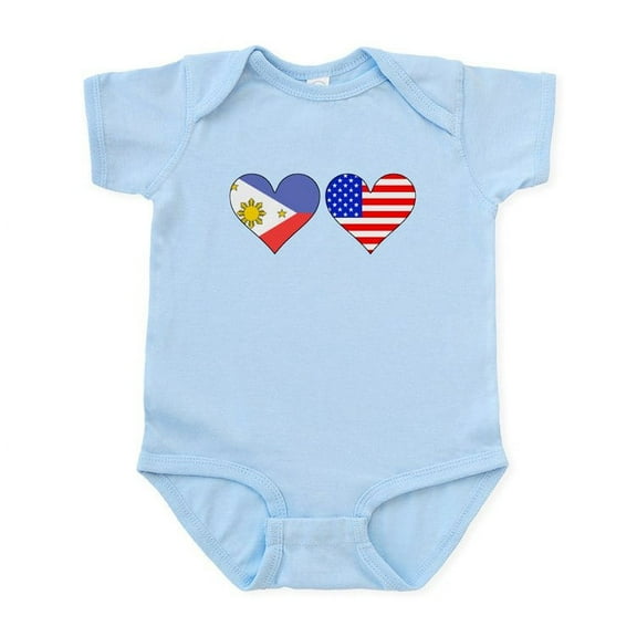 CafePress - Filipino American Hearts Body Suit - Baby Light Bodysuit, Size Newborn - 24 Months