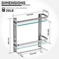 Geekdigg Bathroom Glass Shelf With Towel Bar, 2 Tier Wall Mounted