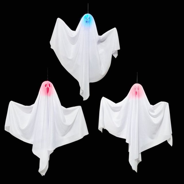 Halloween Glowing Hanging Flying Ghosts Horror Props for Indoor Outdoor Windows Doors Tree Decororation