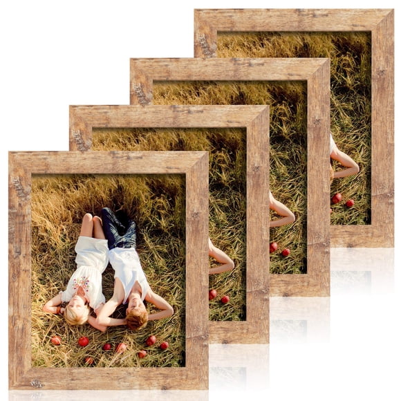 Set de marcos para fotos iRahmen 8 x 10 cm (20 x 25 cm), color marrón rústico, 4 unidades
