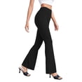 thumbnail image 1 of Gibobby Pantalones de yoga VWomen Leggings cintura alta elástico Bootcut Yoga mujer casual verano sólido elástico cintura alta pantalones delgados Yoga deportes cuerno pantalo(Negro， M), 1 of 4