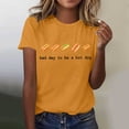thumbnail image 2 of Public Womens Short Sleeve Graphic Tees Causal Bad Day to Be a Hot Dog Letter Printed Sleeve T-Shirts Summer Crew Neck Loose Fit Tops Shirts Yellow XL, 2 of 5