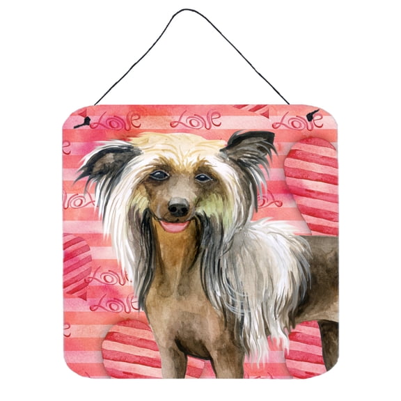 Carolines Treasures BB9746DS66 Chinese Crested Love Wall or Door Hanging Prints Red 6HX6W multicolor
