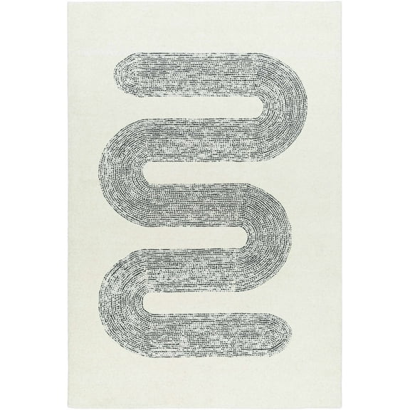 BoutiqueRugs Saura Contemporary Area Rug - Ivory, Charcoal - 2' x 3'