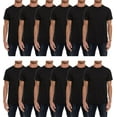 thumbnail image 2 of 12 Pack SOCKS'NBULK Mens Cotton Crew Neck Sleeve T-Shirts Black Large, 2 of 7