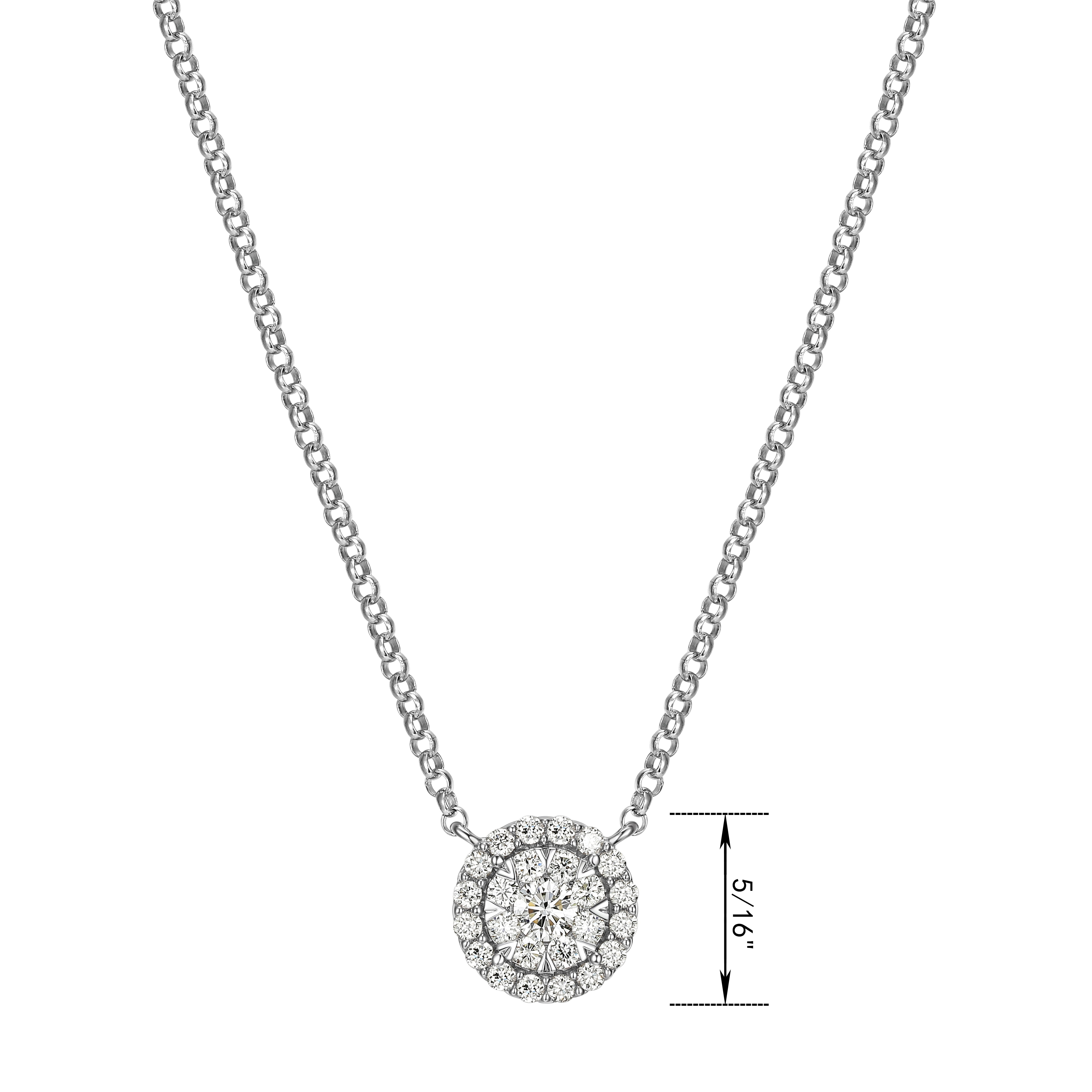 Forever Facets 1/2 CT TW Lab Grown Diamond Necklace in Platinum over Sterling Silver, Adult Female