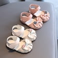 thumbnail image 3 of LNMQLPDBS Toddler Girl Sandals Round Toe Soft Soles Non Slip Princess Shoes Floral Bowknot Decoration Adjustable Band Close Toe Toddler Shoes Size 6 Cute Dress Shoes for Daily Outdoor, 3 of 8