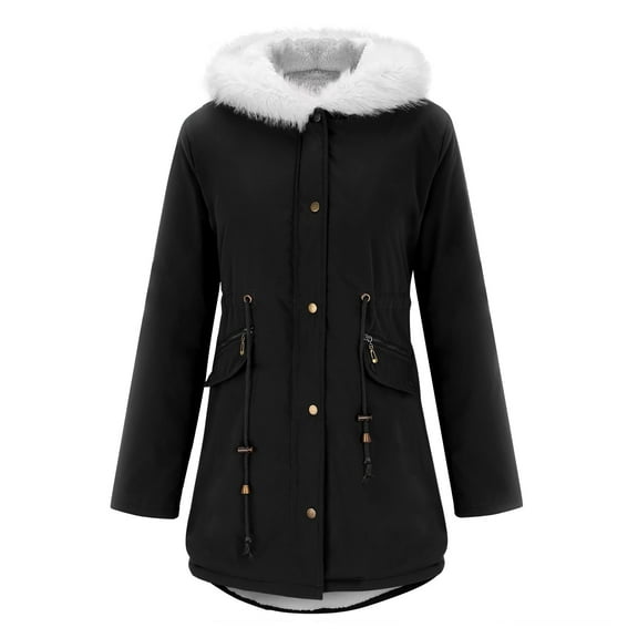 Women's Plus Size Warm Coat Jacket Outwear -' Lined Trench Winter Hooded Thick Overcoat Jacket Petite Women Jacket Warm Jacket Womens Jackets for Women Warm Womens Jacket Women Jacket Fall Polish