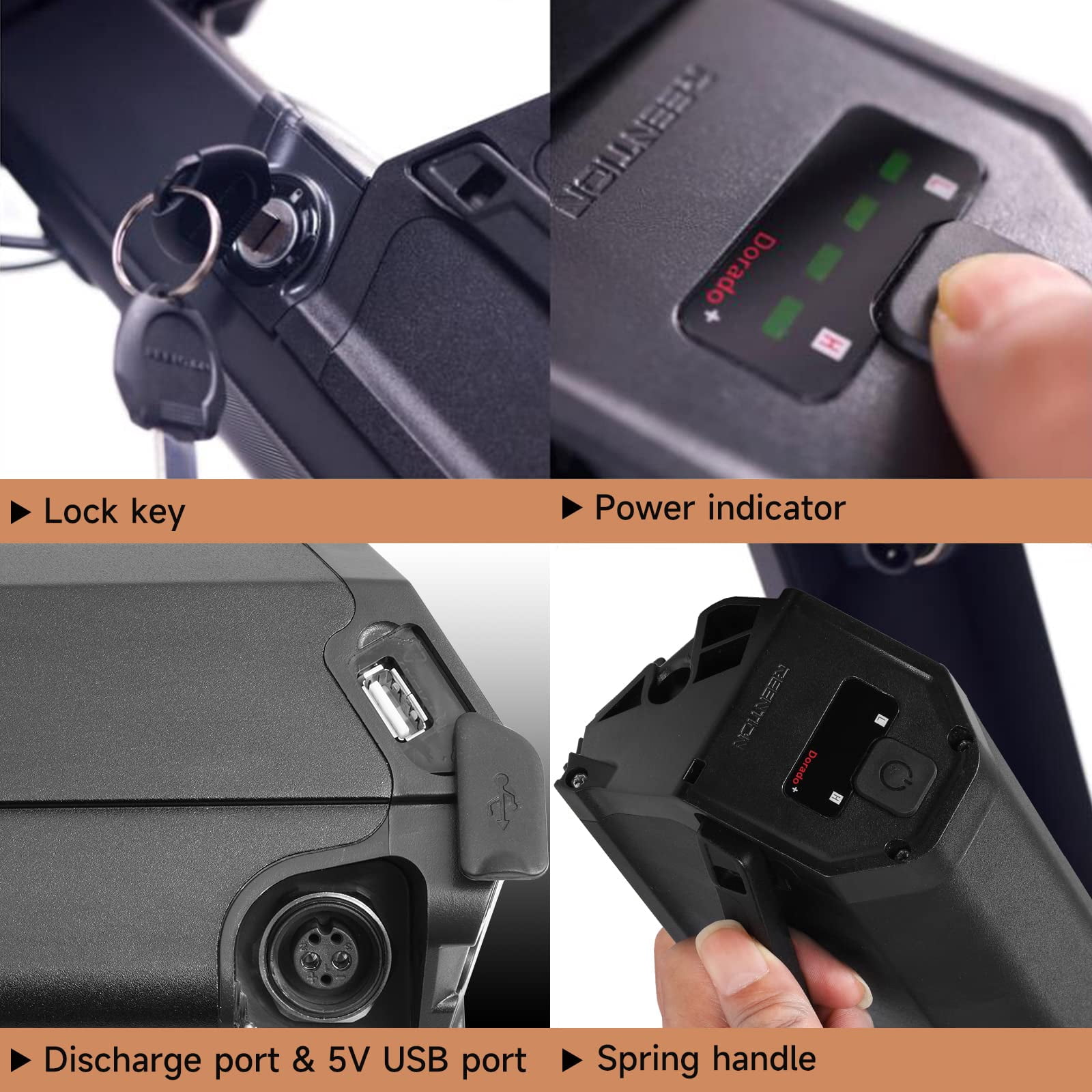 FcotMiue Reention Dorado Plus Ebike Battery Pack 48V 13Ah 624Wh Lithium Batteries w/Charger Replacement for NCM Moscow丨Aspen丨Milano丨Venice,Magnumbikes, Ride1UP 500 Series Electric Bike and More