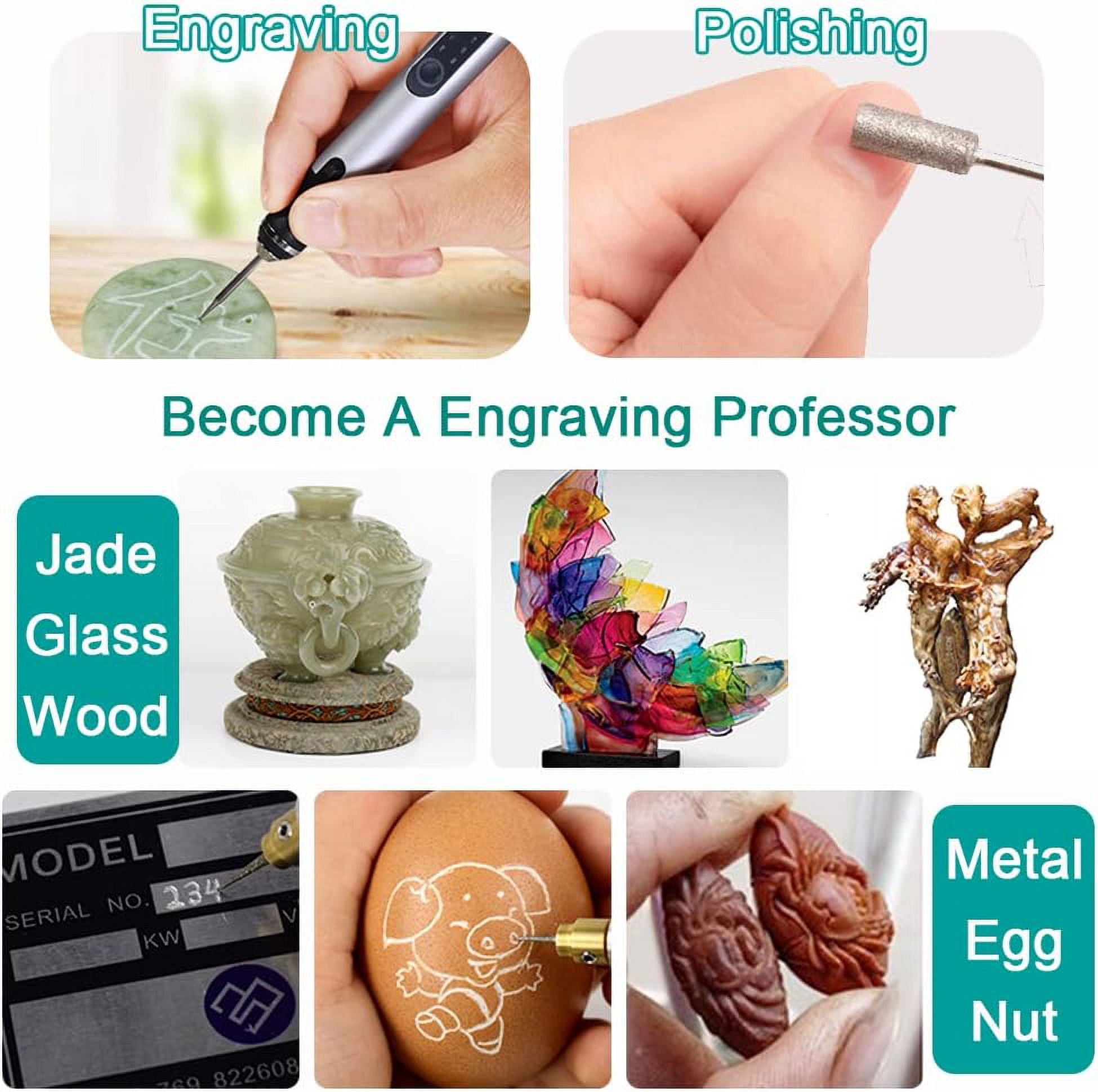 USB Rechargable Engraving Pen with 35bits,Mini Electric Engraver Etching Machines Cordless Rotary Tools Engraved Jewelry Glass Stone Metal Plastic Wood Resin