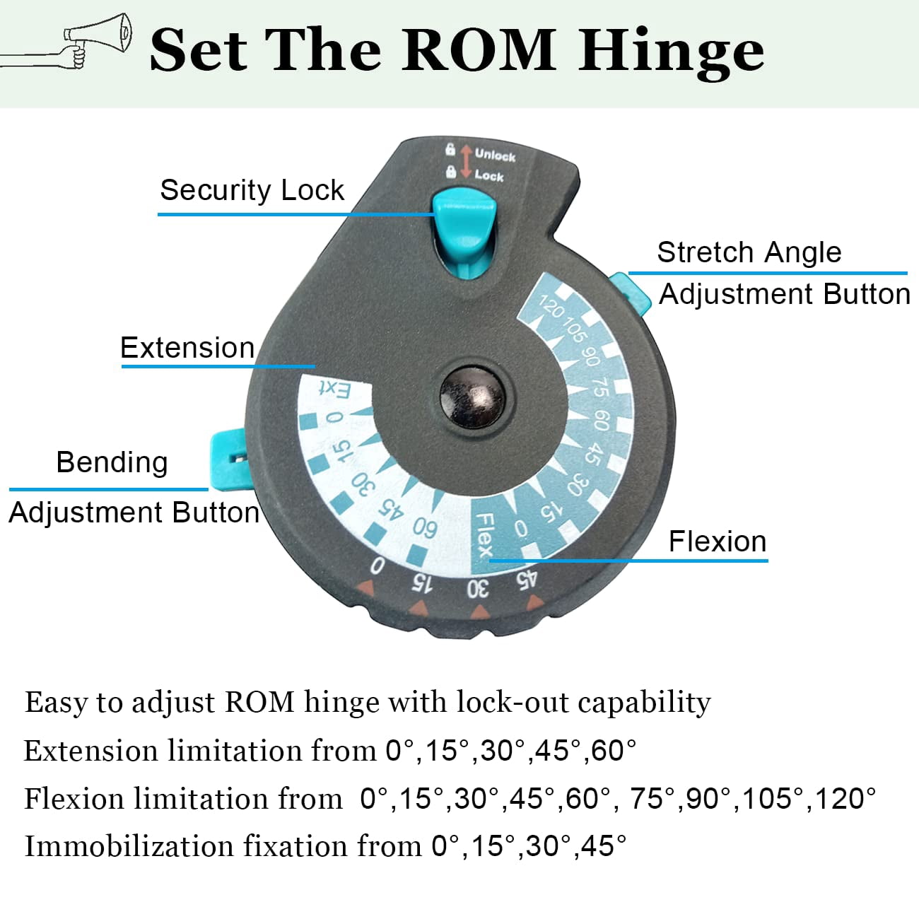 Komzer Hinged Post-Op Knee Brace, Adjustable ROM Support for Rehabilitation, Arthritis, ACL, MCL and PCL Injuries