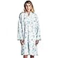 thumbnail image 3 of Casual Nights Robe de Maison Matelassée à Manches Longues à Fermeture Éclair pour Femme, Vert Floral, 2X Grand, 3 of 4