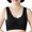 Black, variant on Women Solid Lace Spliced Wireless Bra, Vest Style Back Smoothing Gathering Comfort Daily Underwear Khaki XL(XL)