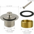 thumbnail image 5 of Tub Drain and Overflow Kit with Single Hole Overflow Faceplate, Universal Lift & Turn Bathtub Drain Kit with Fine/Coarse Thread Conversion Twist Trim Kit Assembly-Brushed Nickel, 5 of 6
