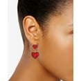 thumbnail image 2 of INC International Concepts Gold-Tone Resin Heart Double Drop Earrings (Red), 2 of 2