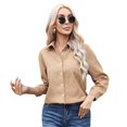 thumbnail image 4 of Clothing 2025 Super Soft Wrinkle Free Button Down Shirts for Women Formal Work Dress Blouses Tops Womens Button Down Shirts Boyfriend Long Sleeve Oversized Blouses Tops, 4 of 5
