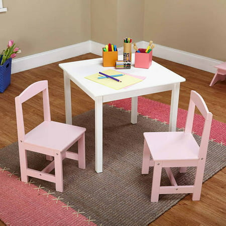 3pc Madeline Kids' Table and Chair Set White/Pink - Buylateral